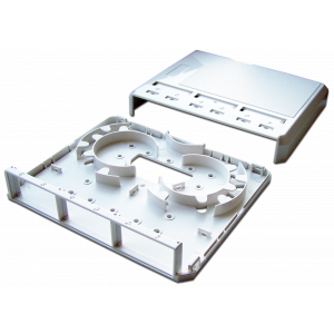 Wall mounting fiber optic box for 3 modular inserts, white